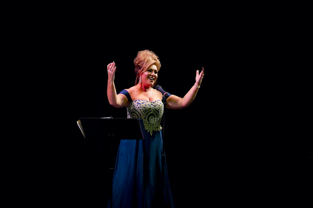 Opera singer on stage