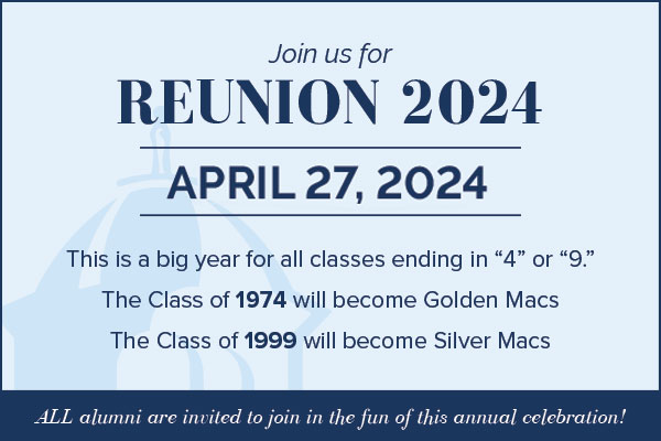Text: Join us for Reunion 2024, April 27 2024