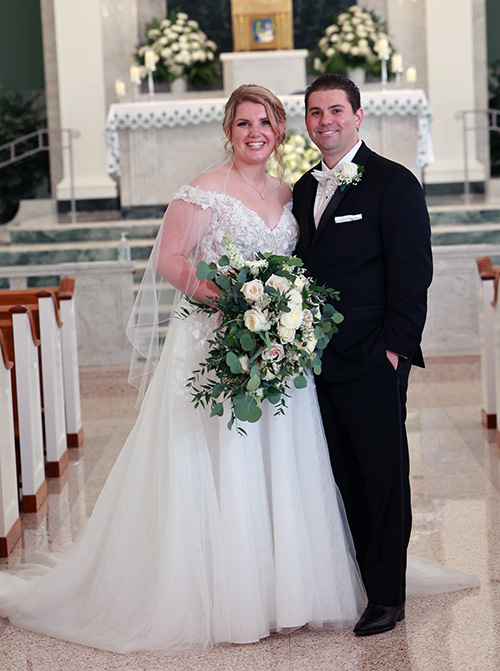 Woman and man at wedding